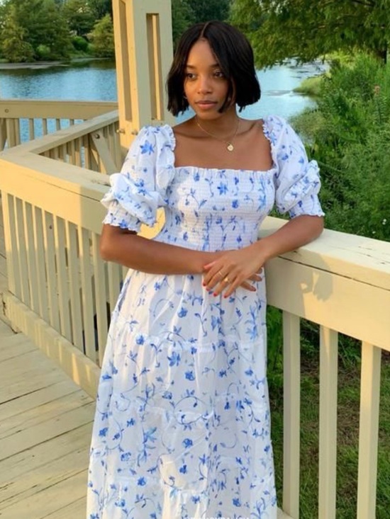 Hill House Dresses & Skirts - Hill House Nesli Nap Dress with Blue Floral Size XS